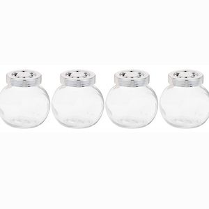 IKEA RAJTAN Spice jar, Glass, Aluminum Color 400.647.02, 1-Pack( 4-Count ), Clea